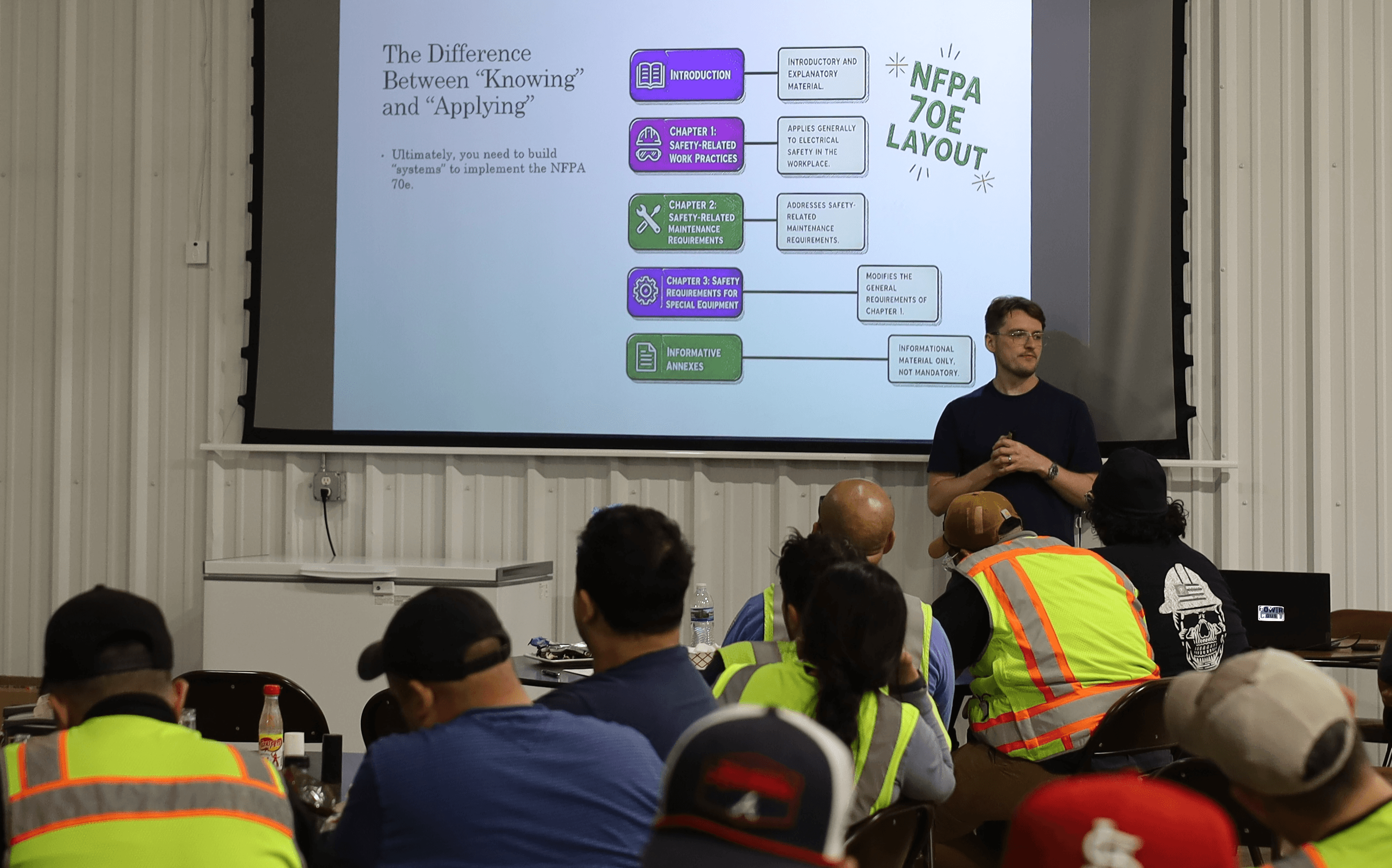 Christian Opp instructing a class